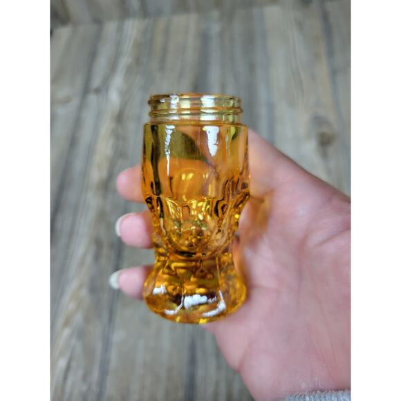Vintage Amber Salt Pepper Shakers, Georgian Anchor Hocking - Picture 4 of 4